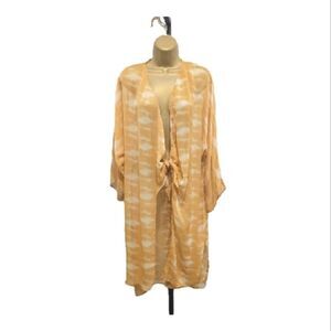 Fairy Grunge Ethereal Boho Hippie Sheer Flowy Midi Kimono Robe Duster Womens OS